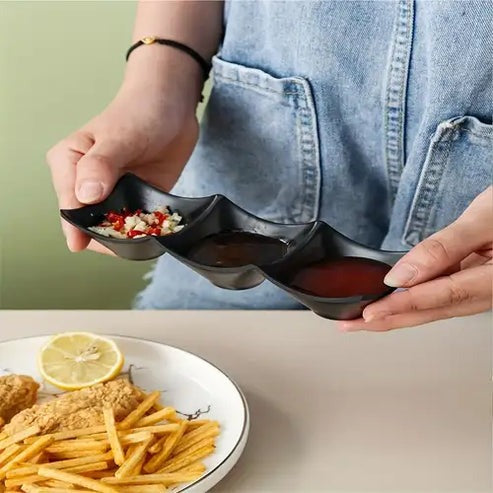 3 Section Multi-Purpose Sauce Dipping Dish